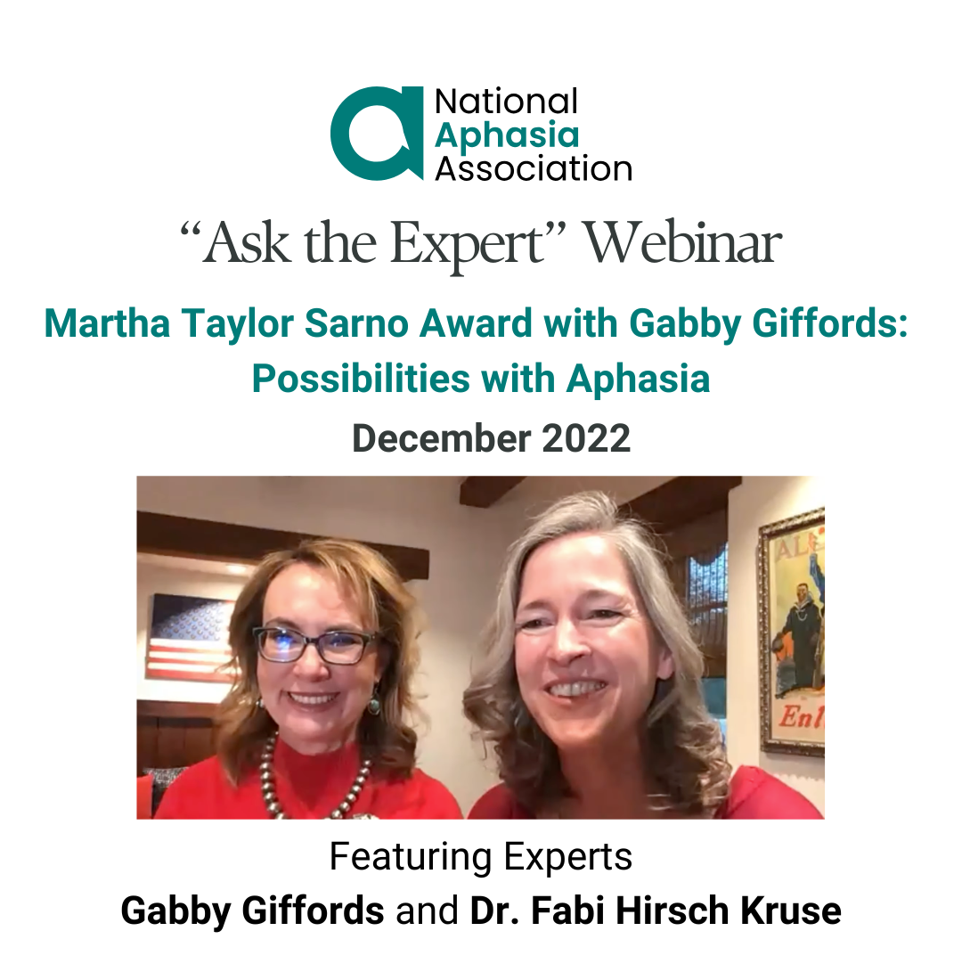 Martha Taylor Sarno Award with Gabby Giffords: Possibilities with Aphasia