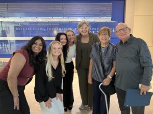 Board Members Barbara & Steve Kessler and Jackie Hinckley with SLP students
