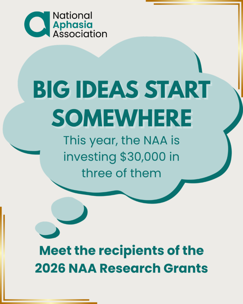 2026 National Aphasia Association Research Grant Recipients